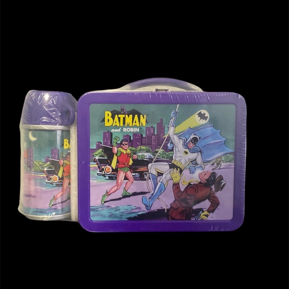 Batman And Robin Lunchbox And Thermos 1999 Hallmark School Days 1910/19,500